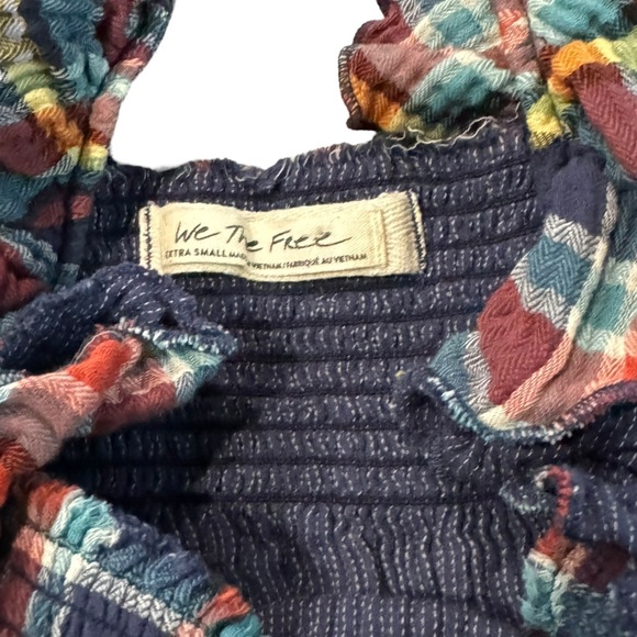 Adorable EUC We the Free People Siena flannel long sleeve ruffle top XS - Picture 6 of 8